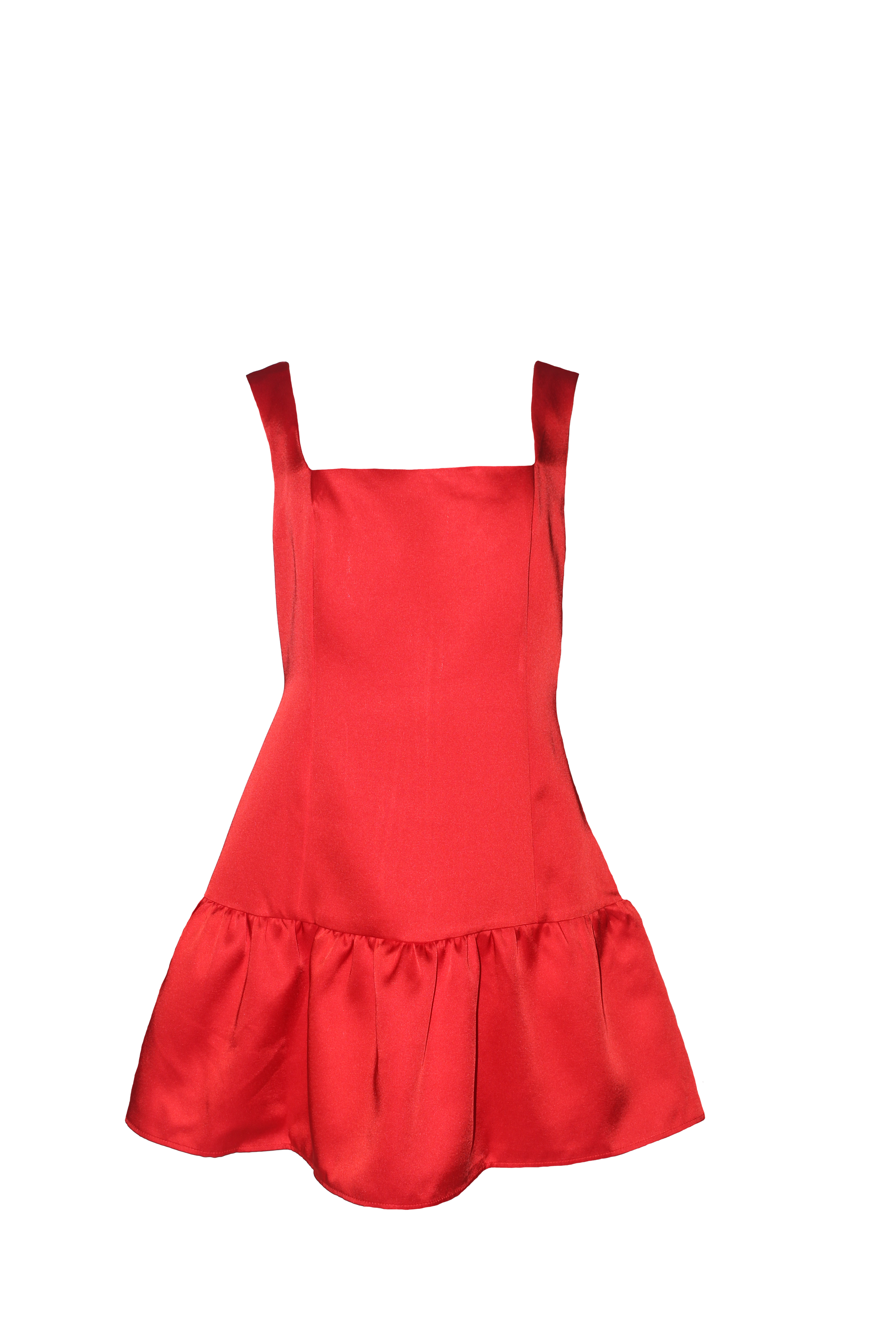 open lace back dress Linen Shirred Mini Dress in Poppy Red main image 1